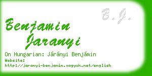 benjamin jaranyi business card